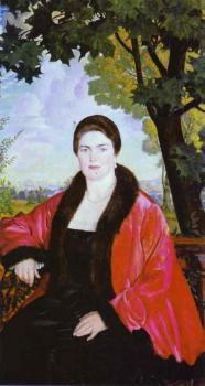 鮑裡斯 尅斯托依列夫 Portrait of M.V. Chaliapina (Shalyapina), wife of Feodor Chaliapin)